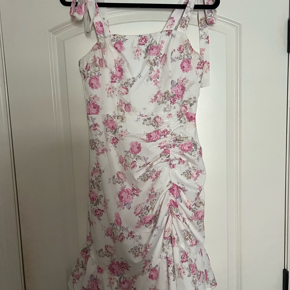 Shein Floral Pink and White Dress